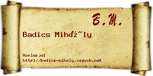 Badics Mihály névjegykártya