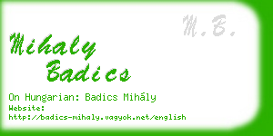 mihaly badics business card