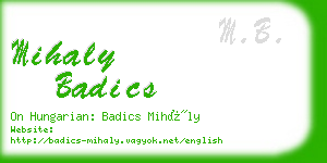 mihaly badics business card